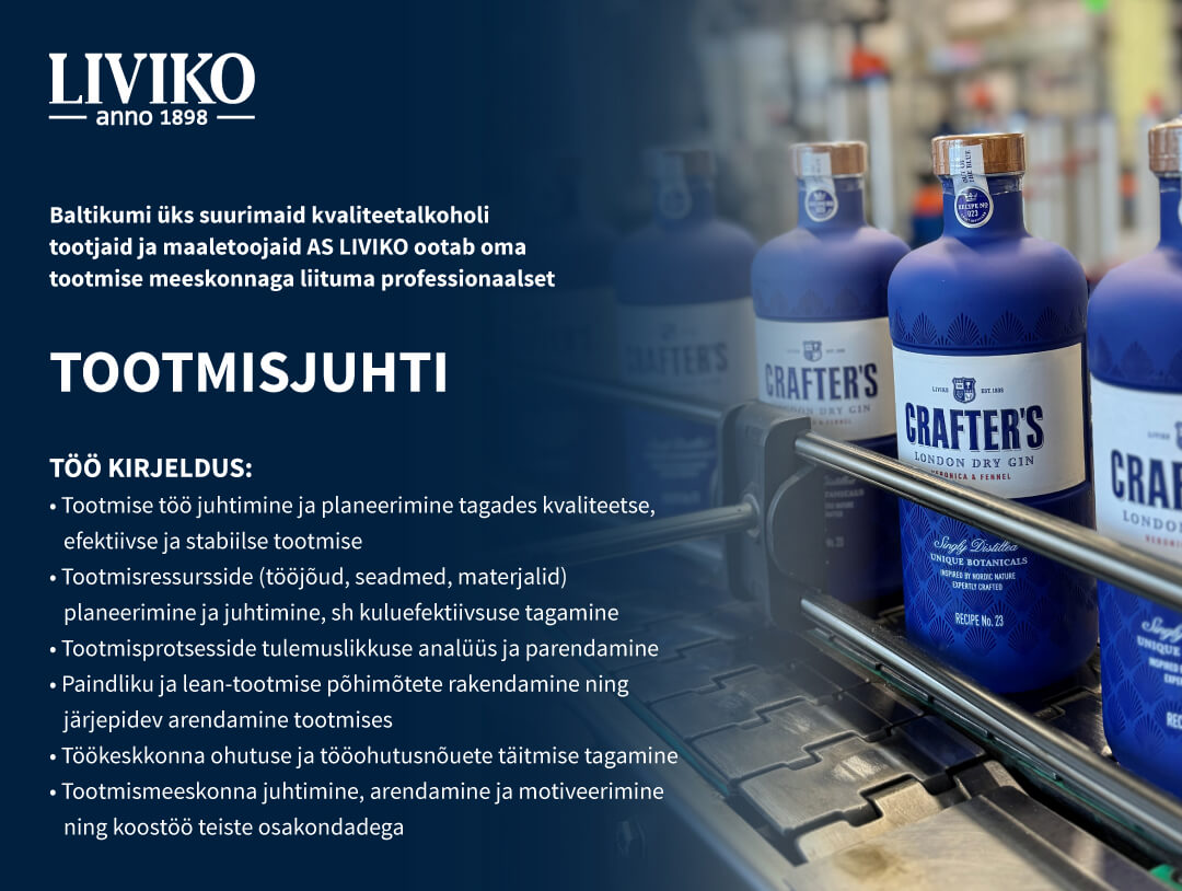 Otsime oma meeskonda tootmisjuhti