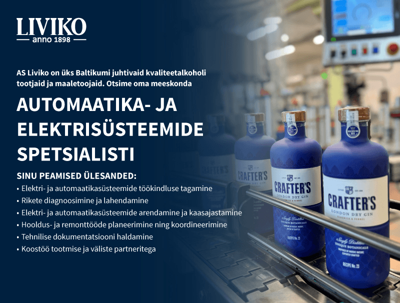 Otsime oma meeskonda automaatika- ja elektrisüsteemide spetsialisti