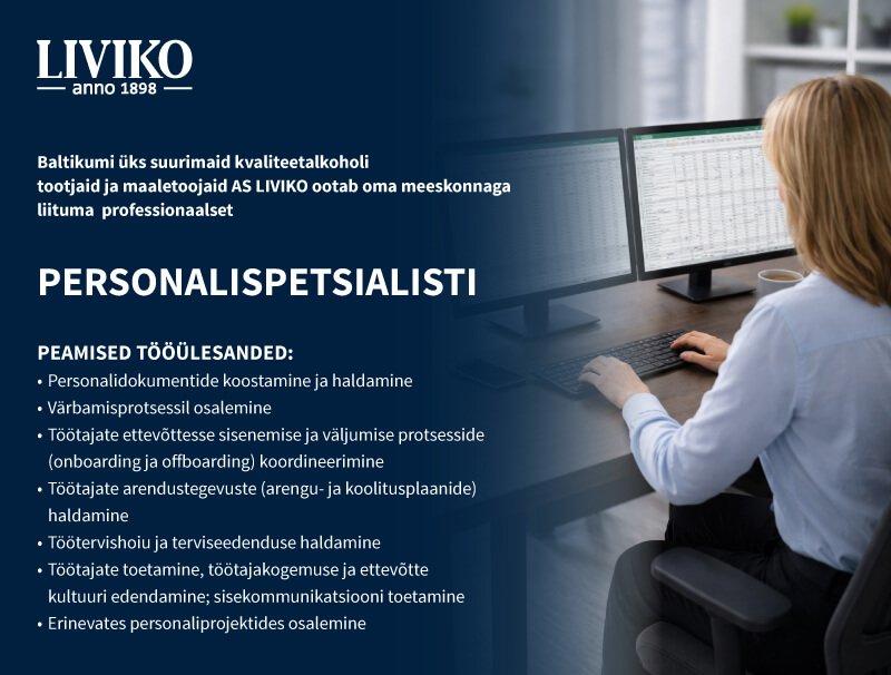 Otsime oma meeskonda personalispetsialisti
